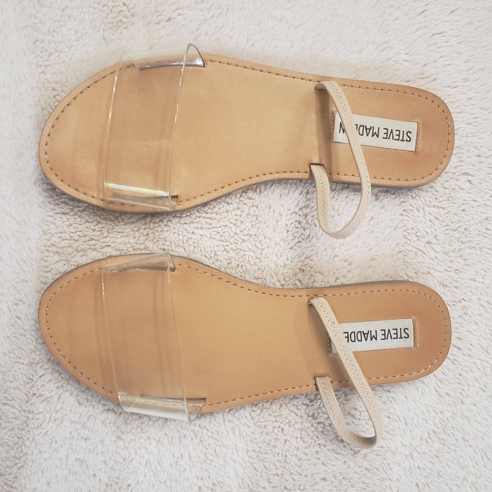 STEVE MADDEN Clear Flat Sandals Size 6
